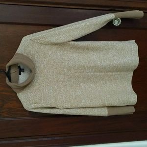 Lands' End Brown and Camel Color Cowl Neck Sweater Size Medium ( 10/12)